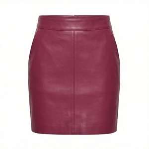 Jupe crayon mini en similicuir taille haute pour femme, couleur unie, design sexy et brillant, à porter toute l'année - Product Image 1