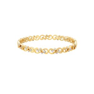 Yellow Gold Lab Grown Diamond Flowing Infinity Link Bangle Pair - Product Image 2