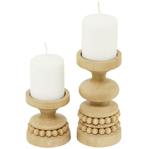 Porte-bougie en bois artisanal pour la décoration de Noël, au design intemporel et à l'esthétique festive haut de gamme. - Product Image 3