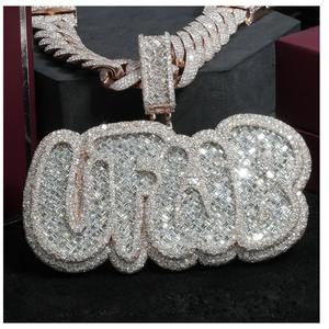Oferta Especial: Colgante Hip Hop Personalizado con Letra y Moissanita, con Diamantes de Moissanita VVS Iced Out para Hombre, Collar de Rapero y Uso en Fiestas - Product Image 2
