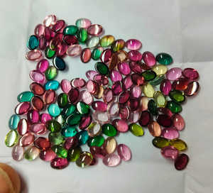 100% Natural precio al por mayor Natural Multi turmalina Color forma facetada piedra preciosa suelta cabujón hecho a mano joyería - Product Image 2