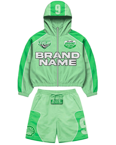 Custom High Quality Lightweight <b>Knitted</b> Hooded Windbreaker Nylon Men's Summer Sport Custom Print Breathable Windproof <b>Set</b> - Product Image 3