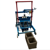 Machine manuelle de fabrication de briques en ciment, petite machine mobile de moulage de blocs creux