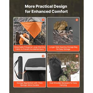 Capanno da Caccia Portatile e Resistente a 270 Gradi con Vista Panoramica, per 4-5 Persone, Pop-Up, con Borsa per il Trasporto - Product Image 5