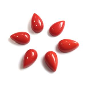 Coral Rojo Natural en Forma de Pera, Cabujón Calibrado, Gema Suelta Sin Tratar, Certificada, Lote de Cuentas para Joyería - Product Image 5