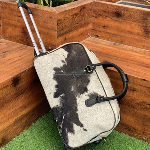 กระเป๋าดัฟเฟิลกระเป๋าเดินทางแบบธุรกิจทำจากหนังวัวแท้มีล้อออกแบบได้ตามต้องการ - Product Image 3