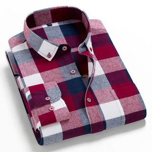 Vente en gros de chemise à carreaux en flanelle de marque de haute qualité pour hommes chemises habillées Slim Fit en pur coton doux et confortable pour hommes - Product Image 4