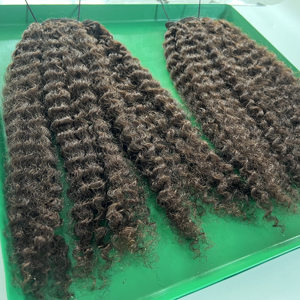 Liste de prix de gros de haute qualité cheveux bruts noir birman bouclés génie trame Machine Double Drawn Bundle de Qhair - Product Image 6
