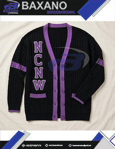 NCNW Sorority Cardigan <b>Sweater</b> Purple Embroidery Stylish College Apparel for Women Winter Knitwear Casual Acrylic Knit <b>Sweater</b> - Product Image 4
