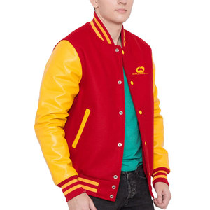 Low MOQ New Factory Direct Varsity <b>Jacket</b> With <b>Leather</b> Sleeves Trendy Casual Wear For Men With Ribbed Cuffs - Product Image 3
