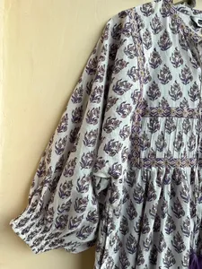Robe maxi à imprimé floral bohème pour femmes, taille plus, robe d'été en coton avec broderie et décorations en pompon, style décontracté, faite à la main - Product Image 3
