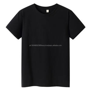 เสื้อยืดแขนสั้นผู้ชาย ผ้าฝ้าย สีดำล้วน แบบสปอร์ต พิมพ์โลโก้ เสื้อเรียบ - Product Image 1