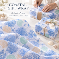 Vente en gros Rouleau de papier de soie d'emballage pour vêtements Fleur et doublure intérieure florale Papier d'emballage cadeau taille personnalisée
