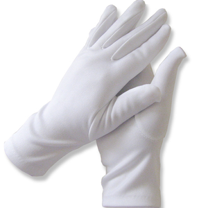 White Leather <b>gloves</b> wrist length breathable plain style soft comfortable reusable washable formal daily wear lightweight unisex - Product Image 3