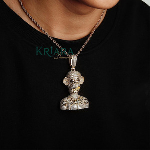 Colgante de Mono con Moissanita, Plata 925 con Baño de Rodio, Amuleto Temático de Animal, Joyería de Lujo Unisex para Uso Diario - Product Image 3
