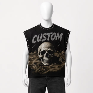 Débardeur personnalisé avec impression graphique en strass, nouveau t-shirt sans manches tendance, unisexe, confortable, streetwear, mode, vente en gros OEM - Product Image 5