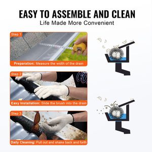 Spazzola per la pulizia delle grondaie a livello del terreno, lunghezza totale 15 piedi, diametro 4,33 pollici con protezione da 5 pollici per la rimozione delle foglie - Product Image 3