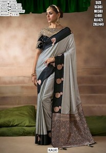 Sari Tradicional de Seda Bordado en Satén Color Fucsia Teal Heritage para Mujer, Sin Arrugas, para Invierno, Diwali, Bodas y Fiestas - Product Image 5