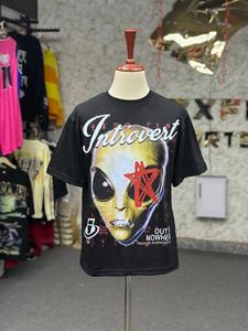T-shirt à manches courtes pour homme Rexfit, noir, avec imprimé couronne d'épines de Jésus, col rond, coupe classique, style punk, jersey en coton - Product Image 4