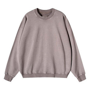 เสื้อสเวตเตอร์แบบสวมศีรษะคอลูกเรือเสื้อสเวตเตอร์สีทึบผ้าถักแบบลำลองใส่ในฤดูใบไม้ร่วงผ้าฝ้าย100% กันยับ - Product Image 5