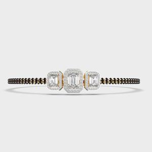 Emerald Halo Mangal Sutra <b>Bracelet</b> with Lab Grown Diamonds Ethnic Style Rhodium Plated in 14KT Yellow / White and Rose Gold - Product Image 3