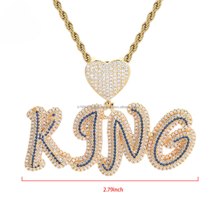 Custom Iced Out Letter Pendant Necklace With Sparkling Stones, Personalized <b>Initial</b> Jewelry, Wholesale Hip Hop <b>Chain</b> Accessory - Product Image 5