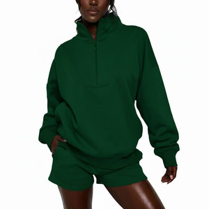 Conjunto deportivo informal para mujer al por mayor, conjunto de sudadera con capucha y pantalones cortos, ropa de gimnasio personalizada - Product Image 1