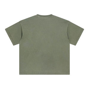 T-shirt unisexe à col rond et manches courtes en tricot épais, motif léopard, coupe oversize, en jersey de coton respirant, effet délavé - Product Image 2