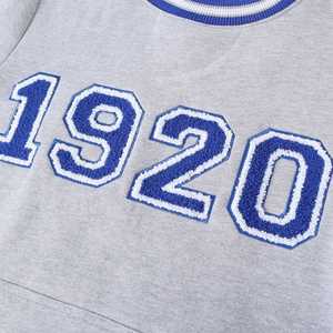 Sudadera Gris con Cuello Redondo Zeta Phi Beta 1920, Bordado Chenille, Ropa de la Hermandad Griega, Sudadera Unisex de Algodón Premium - Product Image 3