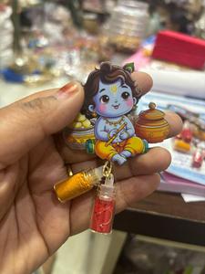 Juego de Porta Kumkum y Haldi de Lujo Hecho a Mano con Botellas Decorativas Tilak, Adorno Bonito de Krishna para Pooja, Regalo Festivo - Product Image 1