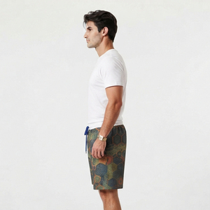 Shorts de sport en molleton pour hommes, 100 % polyester, taille mi-haute avec cordon de serrage, coupe ample, sublimation, pour la course à pied - Product Image 3