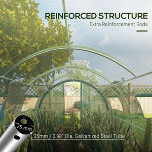 24.6 'X 10' X 6.6 'verde Tunnel Walk-In serra casa calda pianta da giardino con 2 porte a battente e 10 finestre a rete - Product Image 5