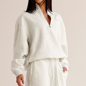 New <b>Half</b>-<b>Zip</b> <b>Women's</b> Oversized <b>Sweatshirts</b> Long Sleeve Drop Shoulder <b>Sweatshirts</b> Pullover Winter Premium <b>Women's</b> <b>Sweatshirts</b> - Product Image 4