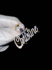 Trendy Rhodium Plated 925 <b>Silver</b> Lab Diamond Cursive Initial Name <b>Necklace</b> Bling Glow Enamel Letter Charms Custom Fine Pendants - Product Image 2