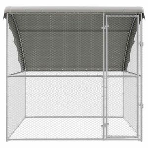 Cage à poulets en acier galvanisé argenté 6,56 x 6,56 x 6,56 pieds, cage pour animaux - Product Image 4