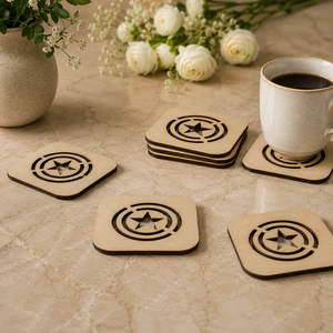 Beer Glass Laser Engraved Solid Wood Coaster Handcrafted Heat Resistant Drink <b>Mat</b> <b>Bar</b> Table Protector Beer Lover Gift - Product Image 3
