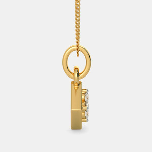 Collar con Colgante de Diamantes Cultivados en Laboratorio, Diseño Floral Geométrico en Oro Amarillo - Product Image 2