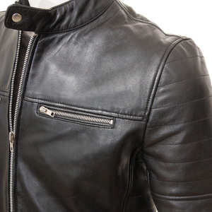Chaqueta de Cuero Vacuno Genuino Personalizable para Hombre, Color Sólido, Estilo Urbano, con Mangas Largas, Chaqueta de Invierno - Product Image 4