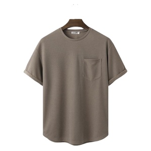 Venta al por mayor de calidad superior camiseta para hombre 100% algodón camisetas logotipo personalizado impresión diseño duradero Casual camiseta bolsillo en el pecho - Product Image 1