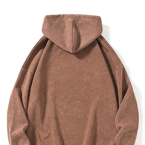 Sweat à capuche pour homme de qualité supérieure, délavé à l'acide, ODM 2026, effet vieilli unique, en molleton 400 GSM, étiquette personnalisée, faible MOQ - Product Image 3