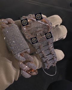 Reloj de Lujo con Diseño Redondo, Completamente Cubierto de Diamantes Moissanite, de Acero Inoxidable, Cristal, 10 Bar, Automático, Mecánico, de Cuarzo - Product Image 2