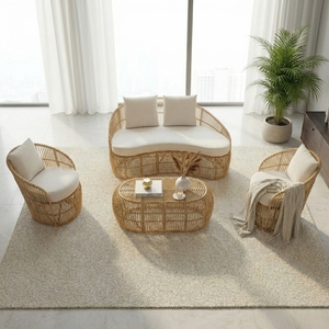 Modern Handmade Natural Rattan <b>Dining</b> Chair Ergonomic Design Waterproof Seat Cushion Durable Construction Eco-Friendly - Product Image 2