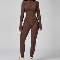 Combinaison de yoga chic à fermeture éclair frontale, effet seconde peau, dos nu, respirante, écologique, anti-transpiration, extensible dans les quatre sens