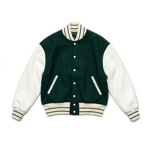 Chaqueta Varsity Vintage para Hombre, Color Granate, Bordada en Chenille, con Cuello Alto de Cuero, Estilo Letterman, Chaqueta de Béisbol - Product Image 6