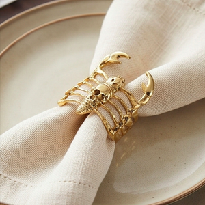 Anillos para servilletas con forma de escorpión dorado, 2 piezas, decoración gótica para mesa de Halloween, para uso en fiestas y en el hogar - Product Image 4