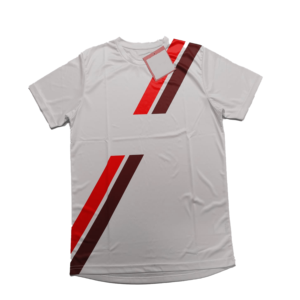 T-shirt à manches courtes pour homme, col rond, rayé, blanc, rouge, marron, coupe classique, style décontracté, 100% polyester, séchage rapide - Product Image 1