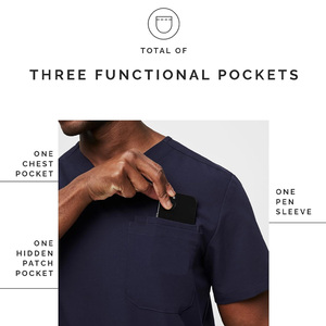 Mens Nursing Scrub <b>Tops</b> Custom Logo Medical Uniform Shirts Supplier Pakistan OEM Export Manufacturing Markets - Product Image 4