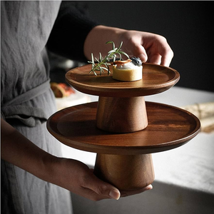 Wood Cake <b>Stand</b> Party Dining Room Decoration Wooden Cake <b>Stand</b> Wedding Cake Pedestal Wood <b>Cupcake</b> Server <b>Stand</b> - Product Image 4