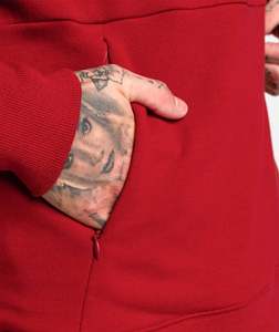 Men Pullover Red <b>Hoodie</b> Solid Color Cotton Blend Eco-Friendly Streetwear Custom Logo Digital <b>Plain</b> Hoodies Men - Product Image 6