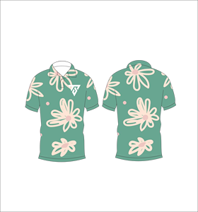 เสื้อโปโลผู้ชายพิมพ์ลายดอกไม้สีเขียวลำลองแขนสั้นแฟชั่นฤดูร้อนเสื้อโปโลกอล์ฟ - Product Image 6